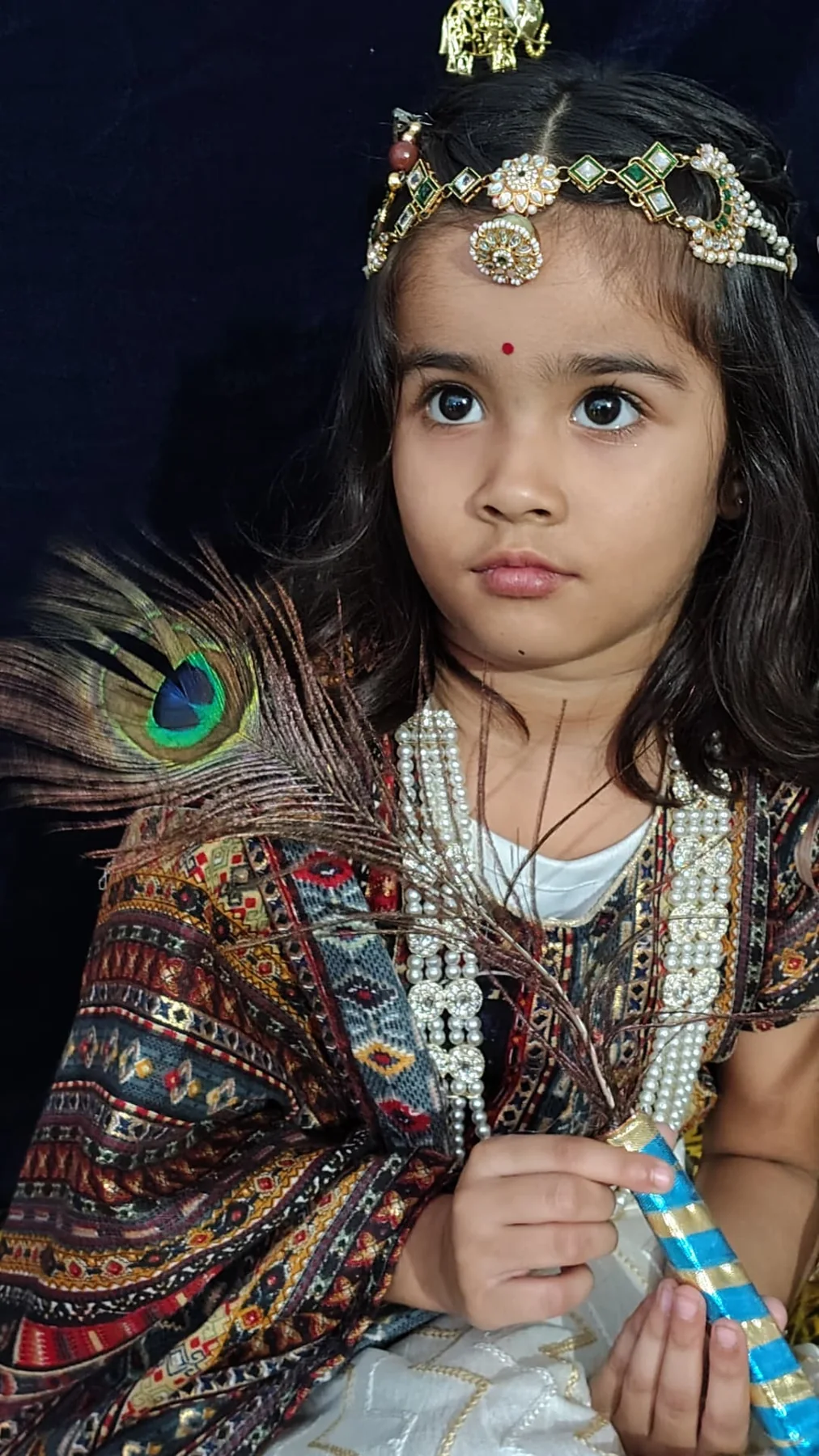 Science Academy student dressed as Krishna