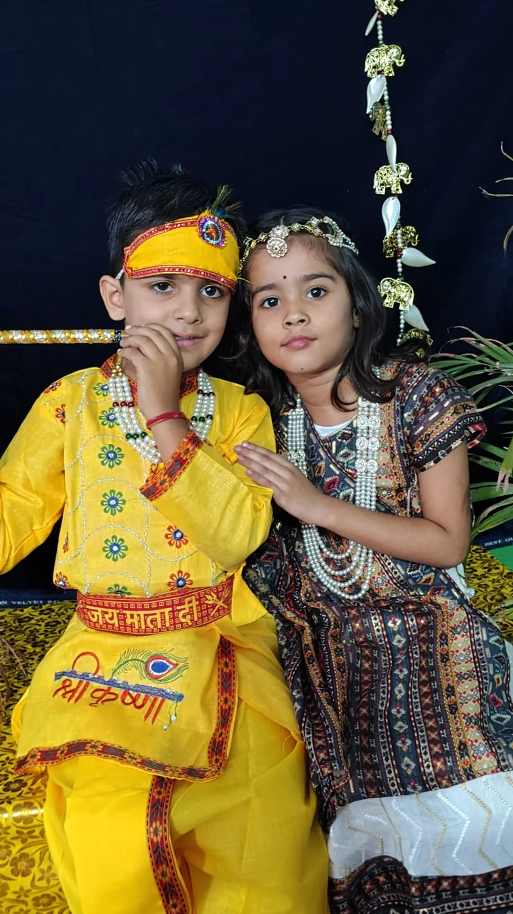 Two Science Academy students posing together in costume
